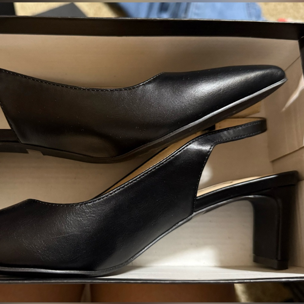 Black sling backs